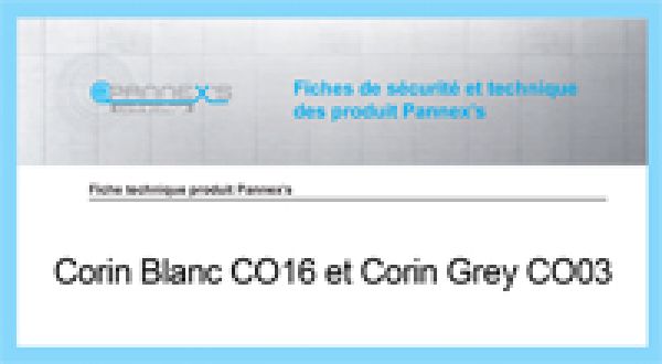 Fiche technique produit Pannex’s Corin Blanc CO16 et Corin Grey CO03
